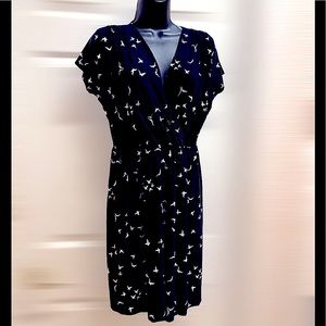 🟣 Gilli faux wrap navy dress